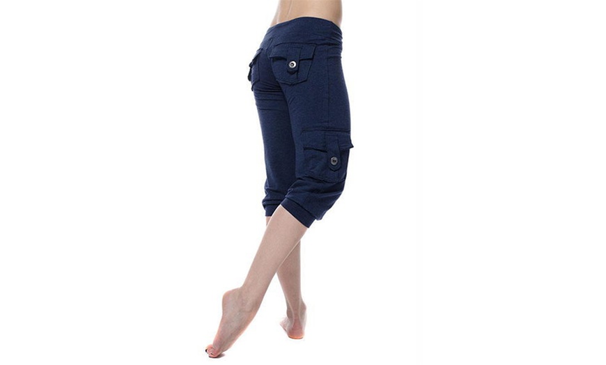 Image 3: Women's Casual Stretch Tapered Calf-Lengh Pants