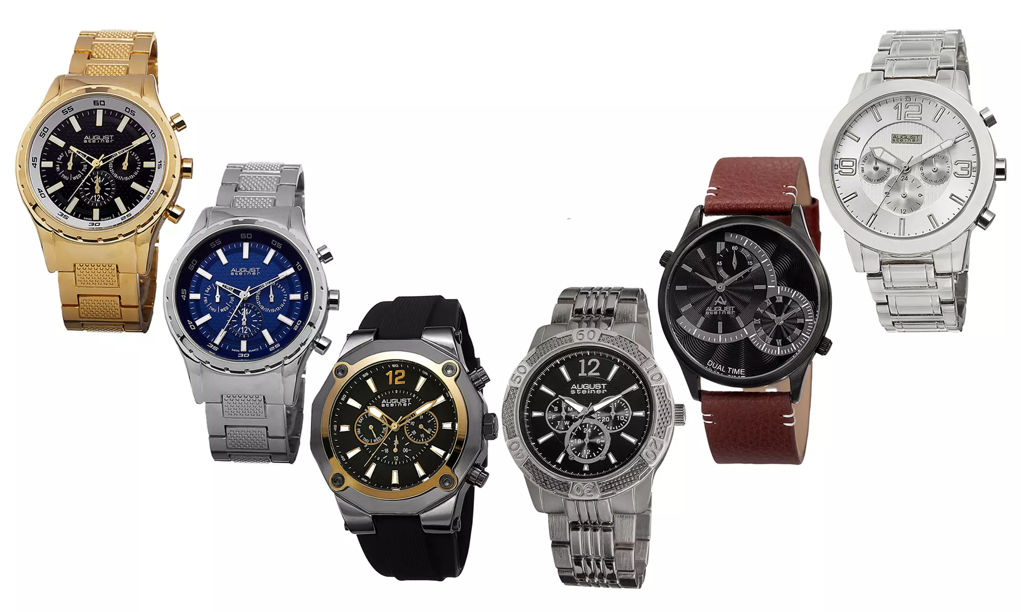 Blowout August Steiner Designer Multi-Function And Chronograph Watches - Primary Image