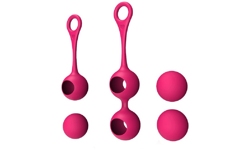 Image 5: Single and Double Weighted Kegel Balls with Optional Lubido Lube