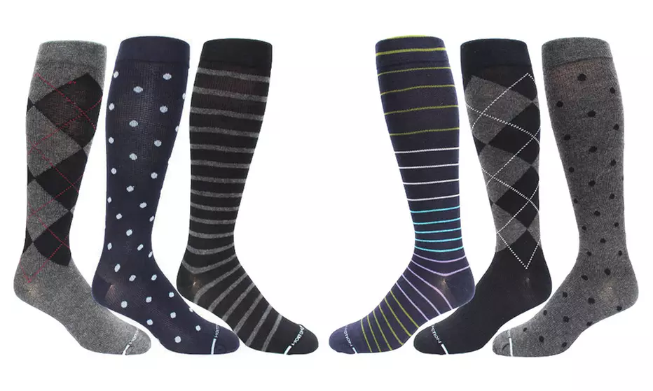 Men's Knee-High Therapeutic Graduated Compression Socks (3-Pack) - Primary Image