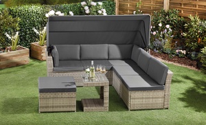 Rattan-Effect Daybed with Canopy and Optional Cover