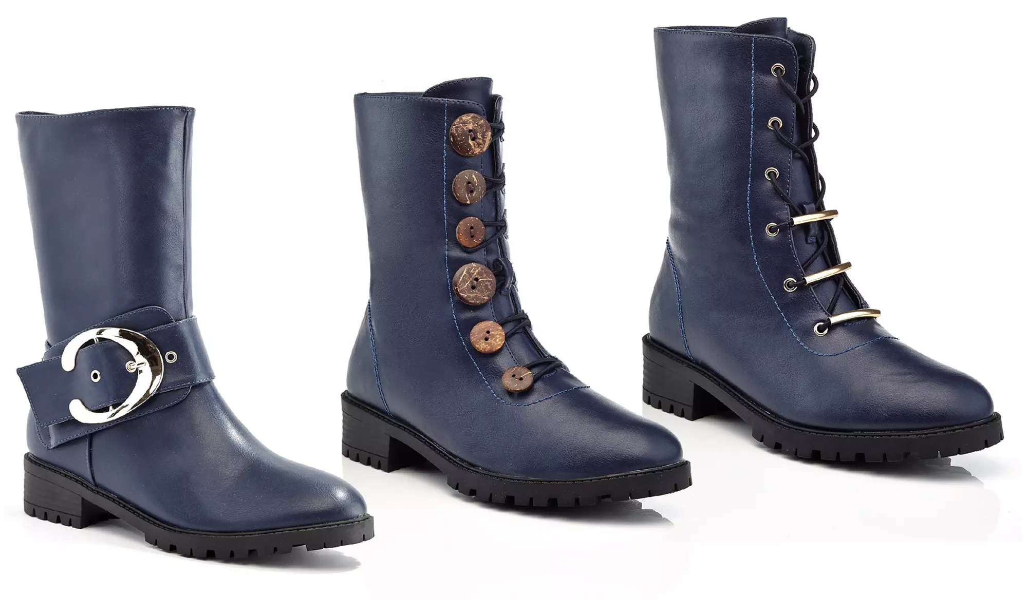 NY Vip Women's Above Ankle-High Casual Combat Boots - Primary Image