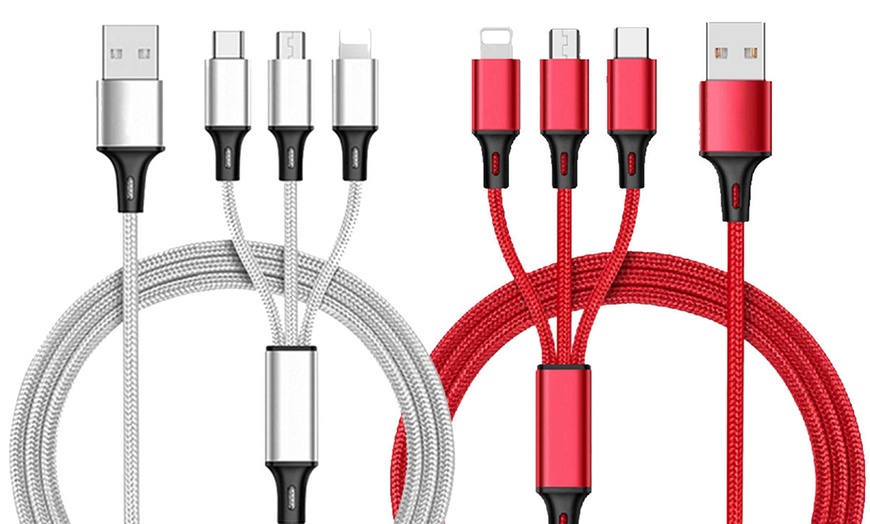 Image 11: One, Two or Three Three-in-One Charging Cables