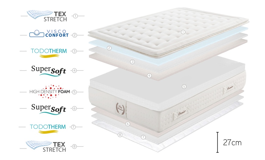 Image 7: Matras 'Premier',Traagschuimlaag + Superzacht schuim:4 cm, Dikte: 27cm