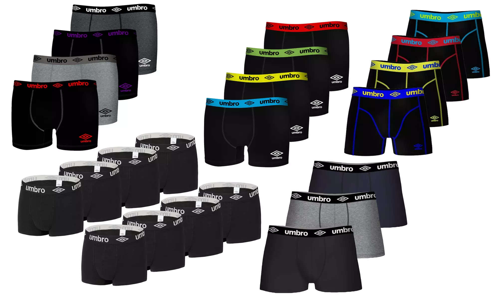 Lot de 3, 4 ou 8 boxers en coton pour homme Umbro - Primary Image