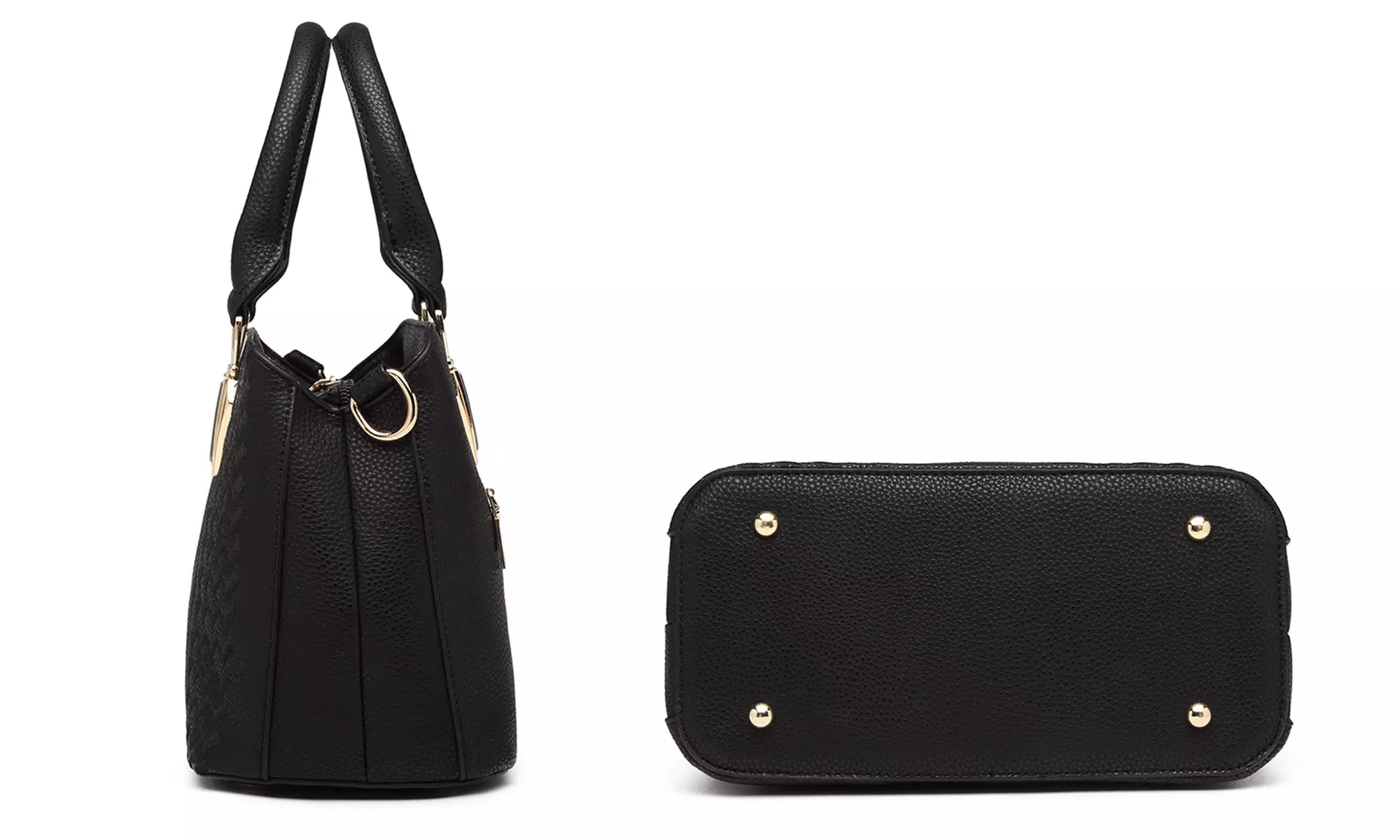 Miss Lulu Leather Look Weave Effect Shoulder Bag With Long Stap