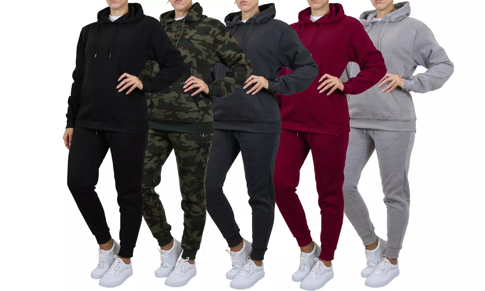Women's Hooded Loose-Fit Jogger Set. Plus Sizes Available (2-Piece) - Primary Image