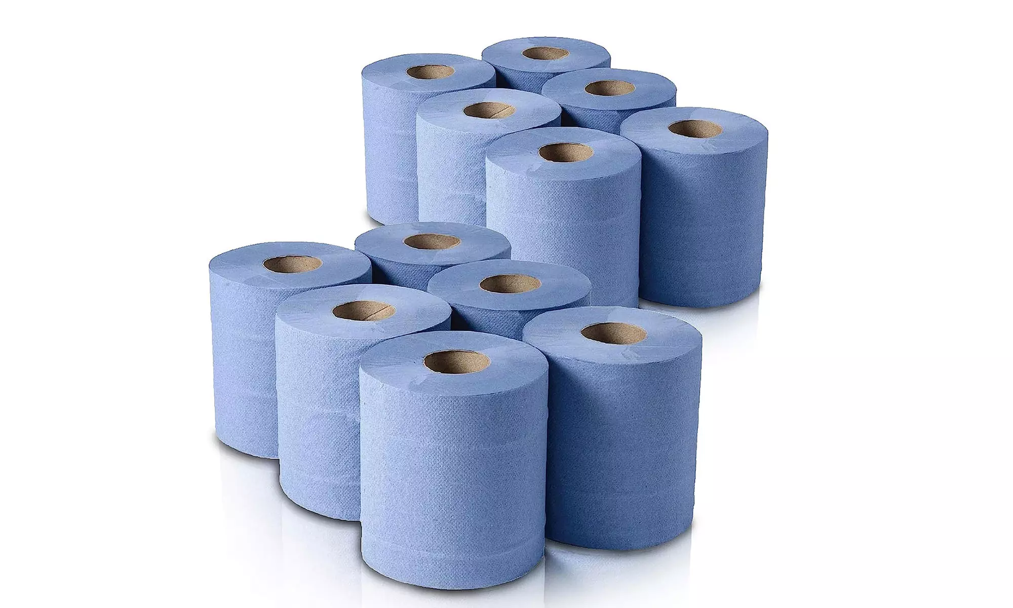 6, 12 or 18 Phoenix Blue Two-Ply Centrefeed Kitchen Rolls