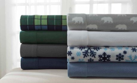 Clearance: Winter Nights Microfleece Sheet Set