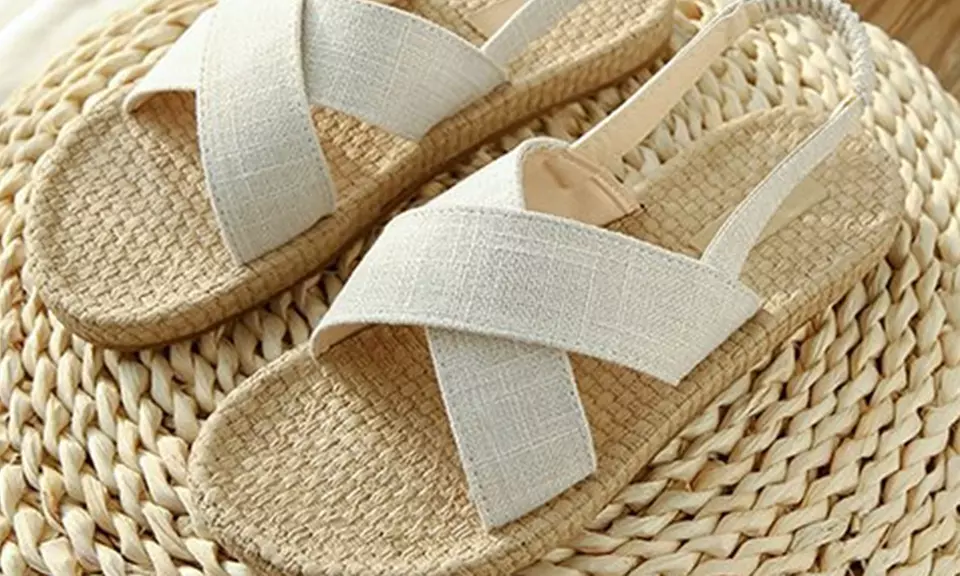 Sandales ouvertes croisées en tissu - Second Medium