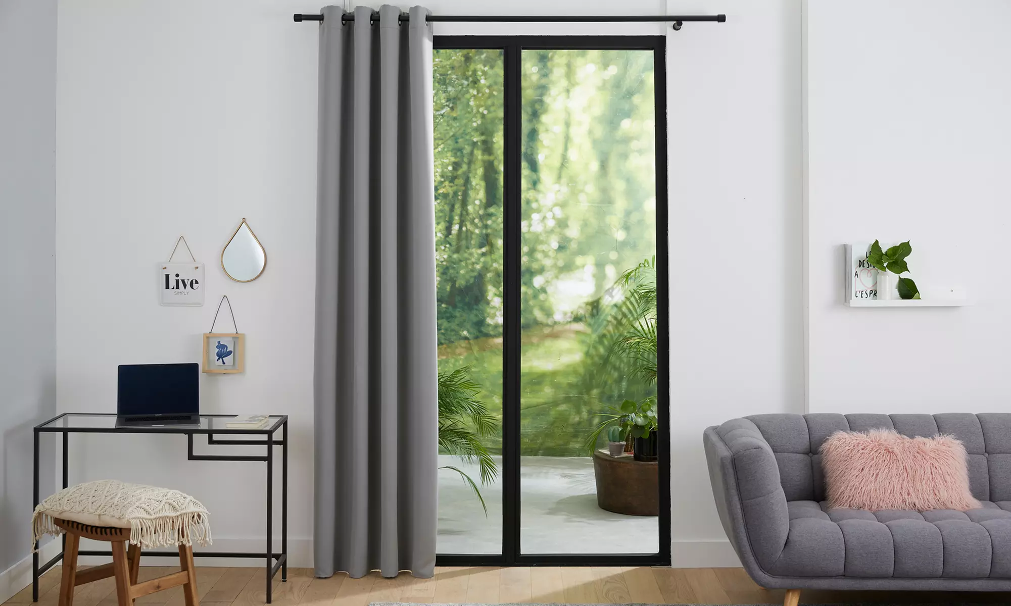 1, 2 ou 4 rideaux occultants et obscurcissants à 8 œillets