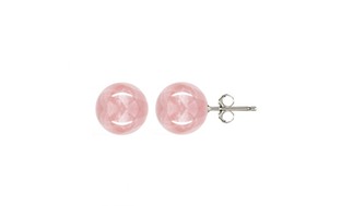 2.00 CTW Pink Quartz Gemstone Stud Earrings in Sterling Silver