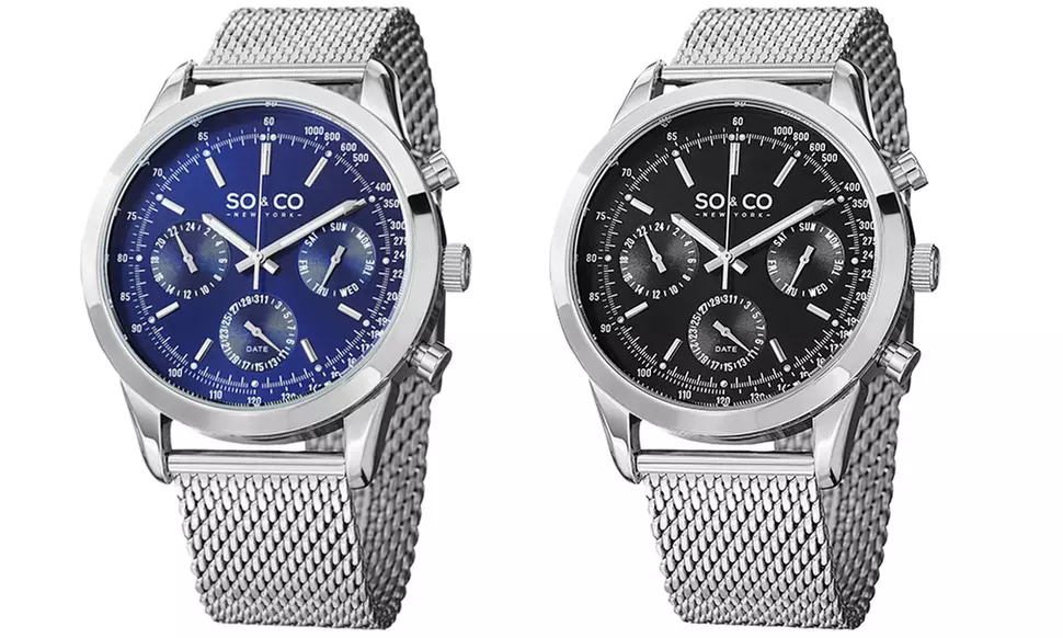 So & Co New York Men's Mesh Bracelet Sport Watch - Primary Image
