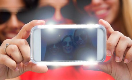 Selfie Lighted Smart Case with Built-In Power Bank for iPhone 6 Models