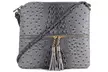 MKII Sadie Ostrich Print Crossbody Purse with Tassels - Image 7