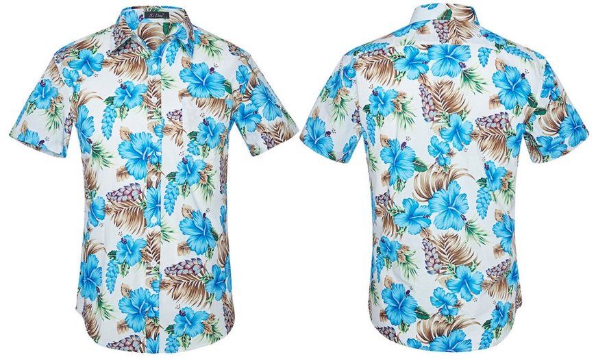 Image 3: Short Sleeve Hawaiian-Style Shirt