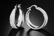 18K Gold Plated Inside Out Pave Crystal Hoop Earrings by Salvi - Second Medium