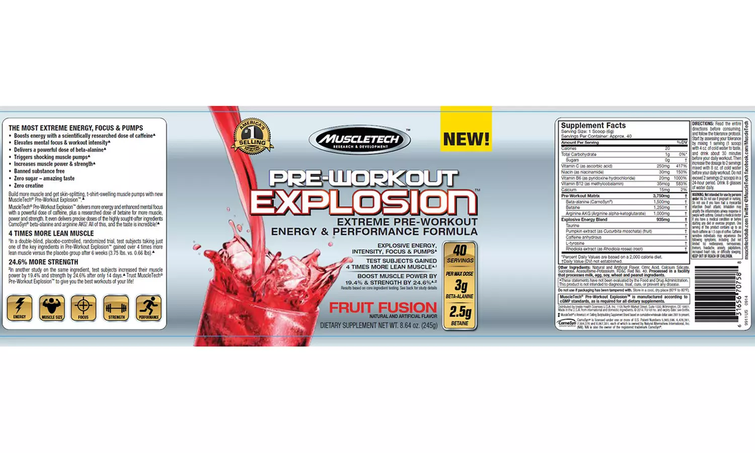 MuscleTech Pre-Workout Explosion Supplement (1- or 2-Pack) - Second Medium