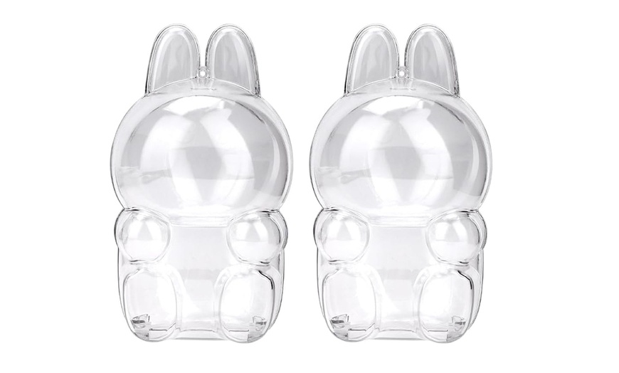 Image 3: Pack of Two Transparent Protective Cases for Labubu Dolls