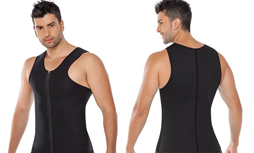 Image 2: Men's Sauna Zipper Vest