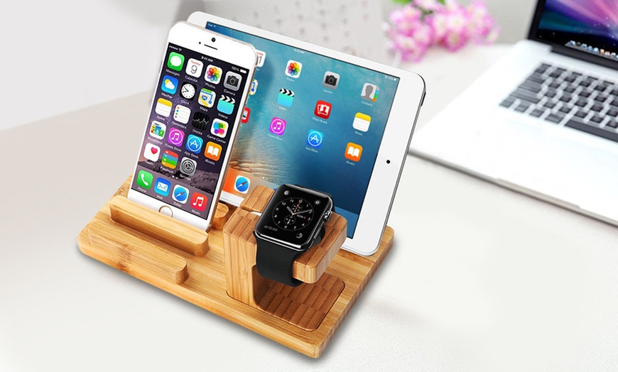 Image 1: Wooden Docking Station