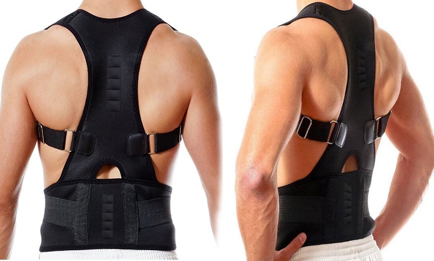 Image 1: Adjustable Posture Support Brace