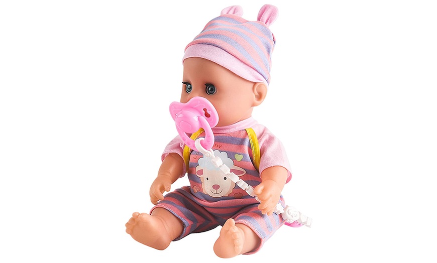 Image 4: deAO 14'' ‘My First Baby Doll’ 15-Piece Play Set