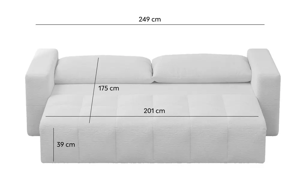 Canapé convertible 3 places "Midland" de Kocoon avec coffre en bouclette, livraison offerte