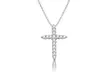1/4 or 1/2 CTTW Diamond Cross Pendant in Sterling Silver by DeCara - Second Medium