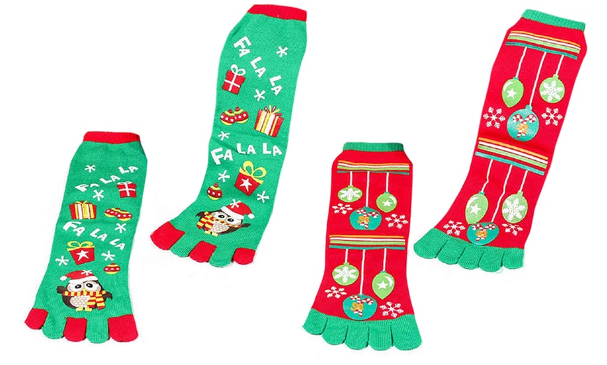 Image 11: Women's Christmas Cotton Socks