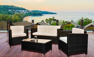 Tuscany Four-Seater Rattan-Effect Garden Furniture Set