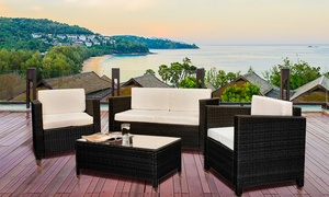 Tuscany Four-Seater Rattan-Effect Garden Furniture Set