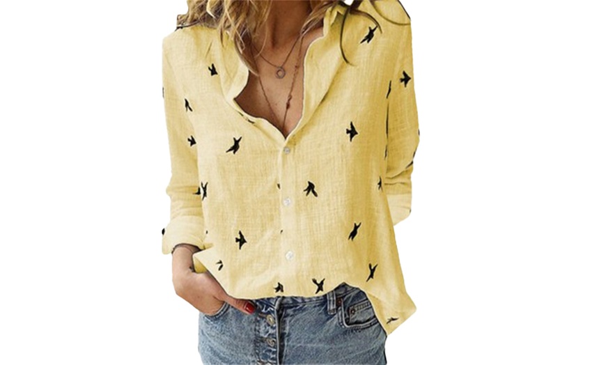 Image 5: Women's Bird Print Casual Shirt