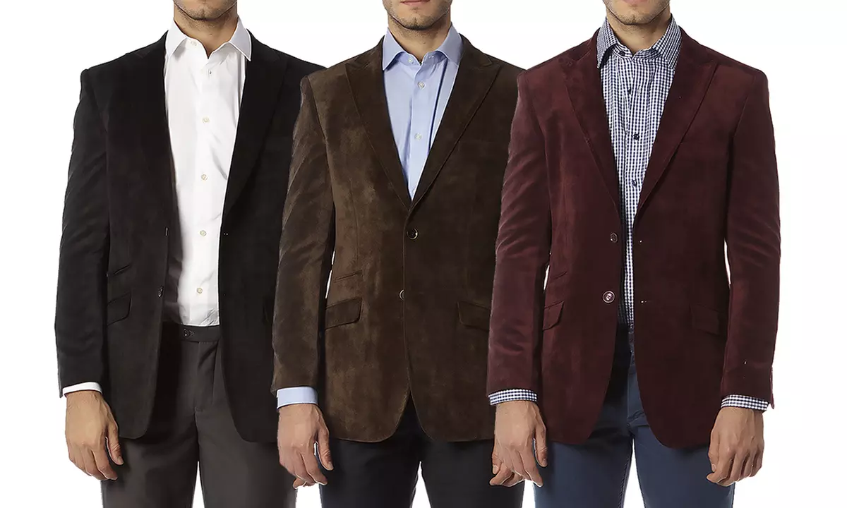 Alberto Cardinali Men's Tailored Fit Corduroy Sports Blazer - Primary Image