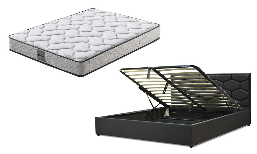 Image 14: Lit coffre Manhattan Simili cuir, matelas ''Cosmos'' en option