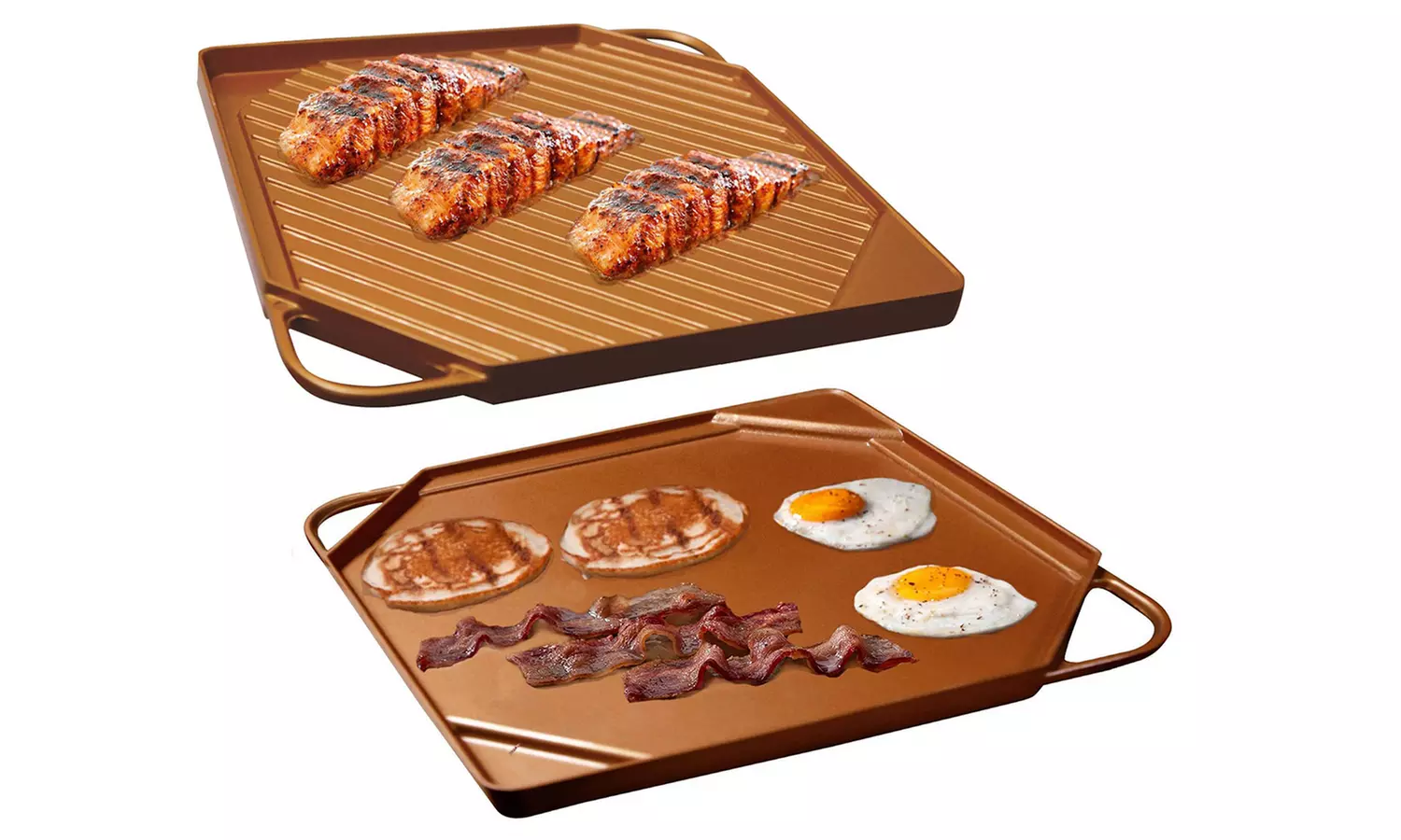 Dual-Sided Copper Griddle and Grill Pan - Primary Image