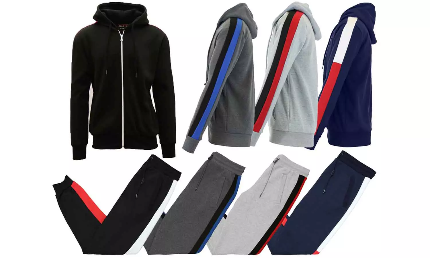 2-Piece Galaxy By Harvic Men's Heavyweight Slim-Fit Fleece Hoodie & Joggers Set (S–2XL) - Primary Image