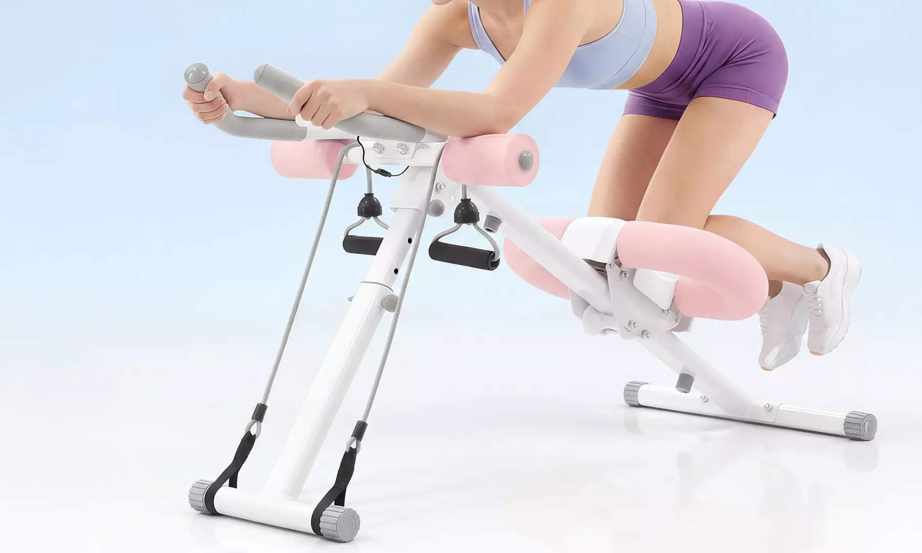Centra Foldable Ab Machine with LCD Monitor and Resistance Bands
