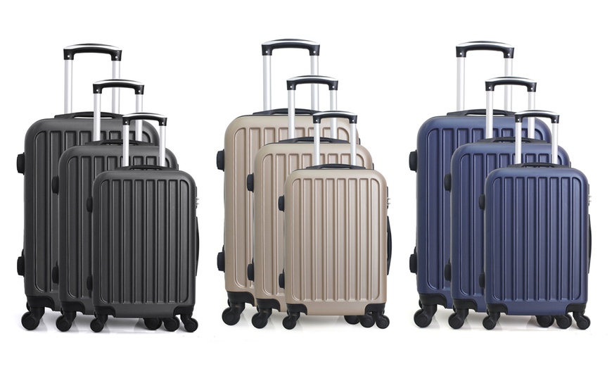 Image 1: Hero Three-Piece Luggage Set