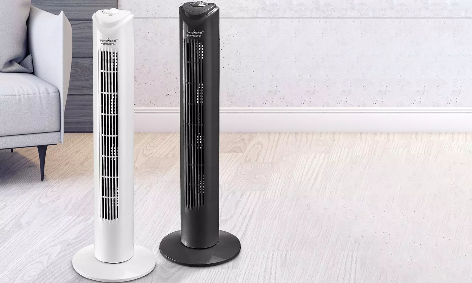 Black or White Oscillating Quiet 32'' Tower Fan - Primary Image