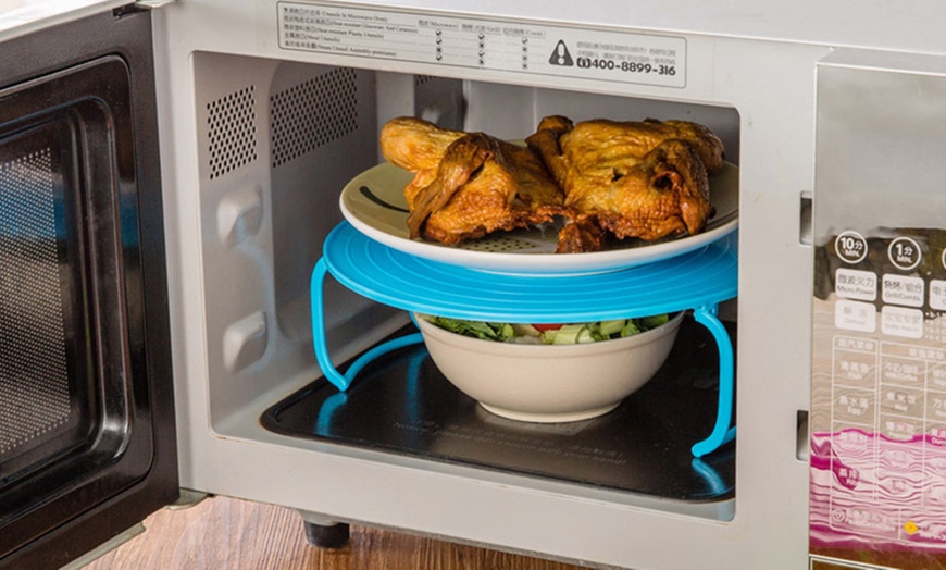 Image 1: Microwave Double Layer Tray