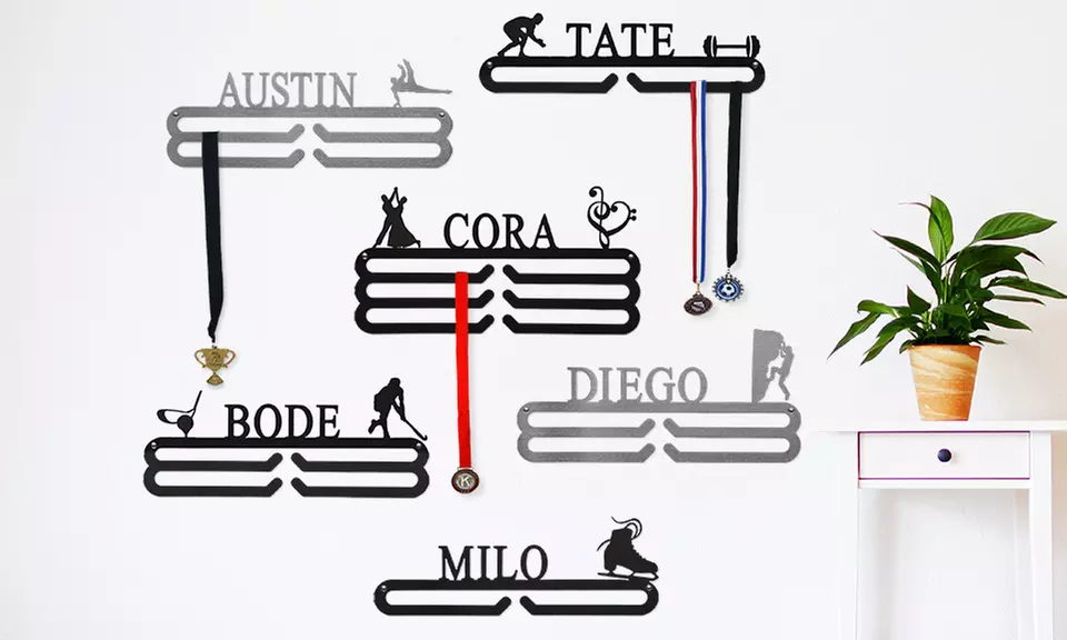 Custom medal, tie or belt holders with 1-3 tiers