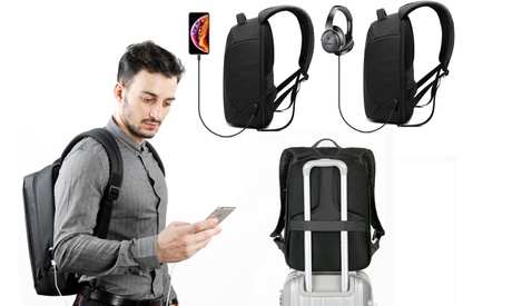 Sac à dos étanche pour ordinateur avec port USB et système antivol
