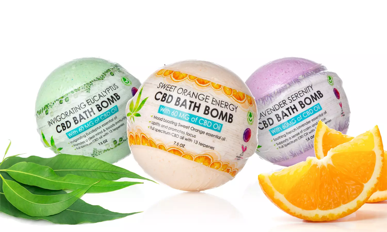 Sky Organics CBD Essential Oil Bath Bombs (60mg Full Spectrum CBD) - Primary Image