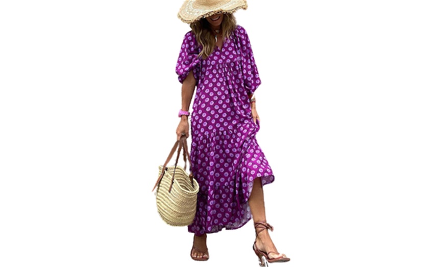 Image 7: Boho-Design Floral Pattern Maxi Dress