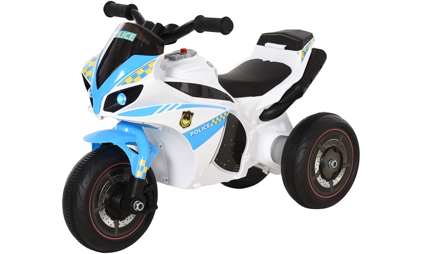 Image 7: HomCom Kids' Ride-On Three-Wheel Police Bike