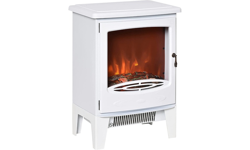 Image 5: Homcom Adjustable Flame Brightness Electric Fireplace
