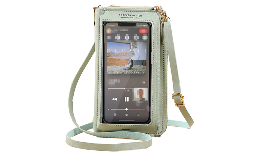 Image 11: Waterproof Crossbody Phone Bag with USB Charger Port