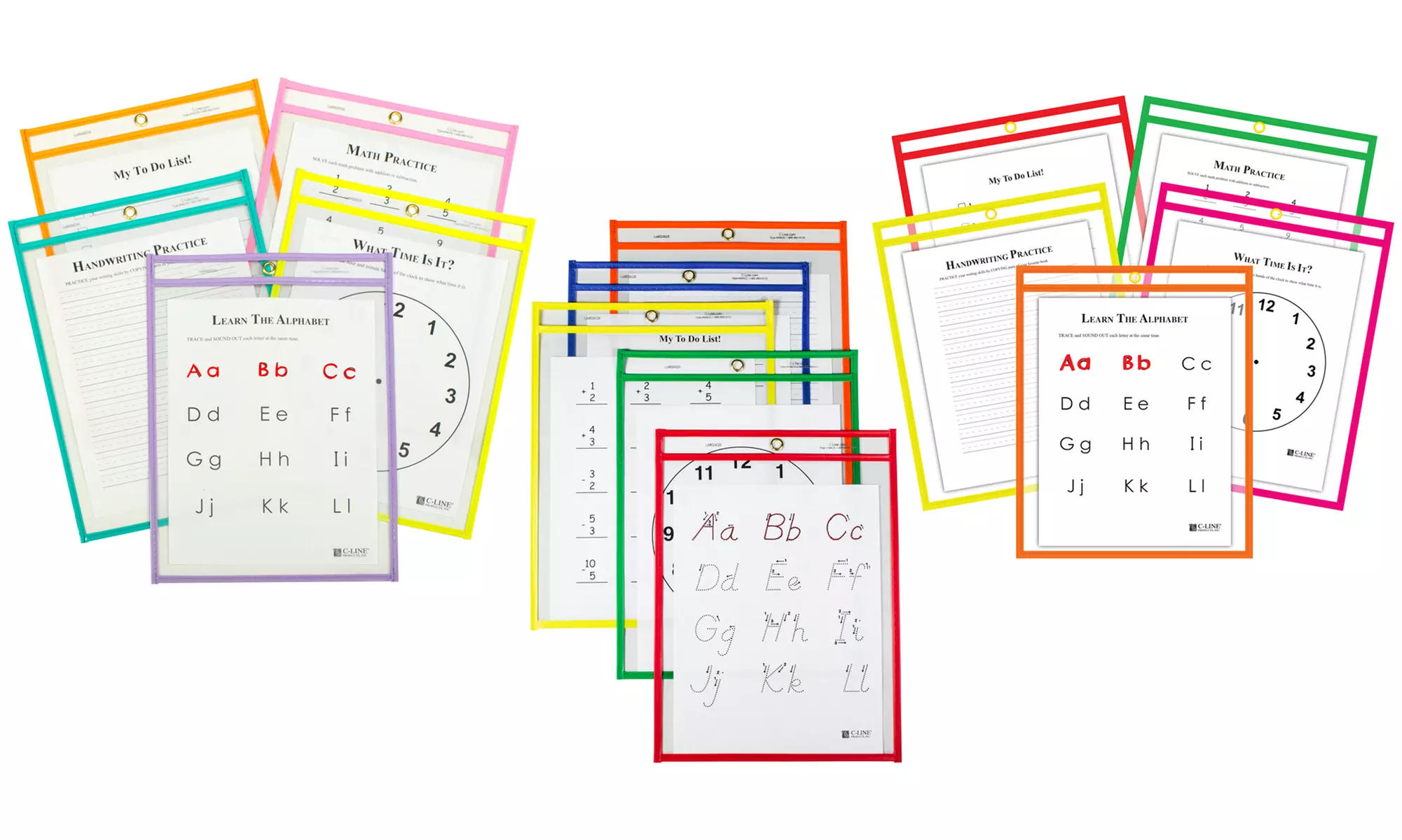 Reusable Dry Erase Pockets (25-Pack) for Classrooms and Homeschooling - Primary Image
