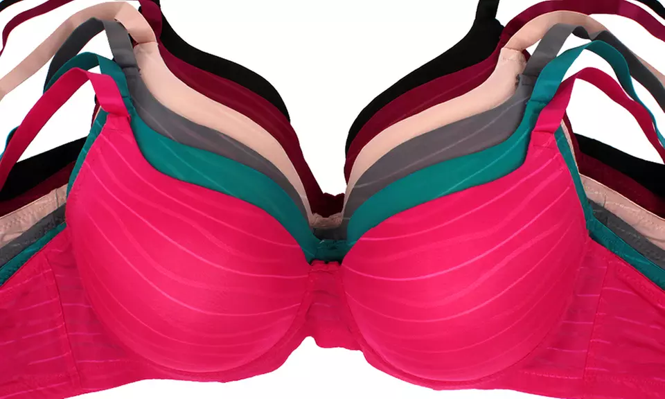 6-Pack of Women's Plus-Size Microfiber Bras - Primary Image